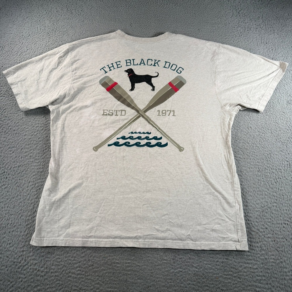 The Black Dog Martha's Vineyard Shirt Mens Large Grey Graphic Logo Short Sleeve